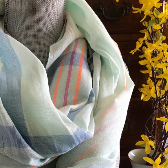 Juicy Couture Accessories - Juicy Couture Pastel Plaid Infinity Scarf